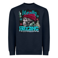 Navy literally freezing skull Heavyweight Sweatshirt - FaDigitalArtStudio