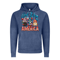Vintage Denim God blessed America gnomes 4th of July Vintage Hoodie - CowGirlArtShop