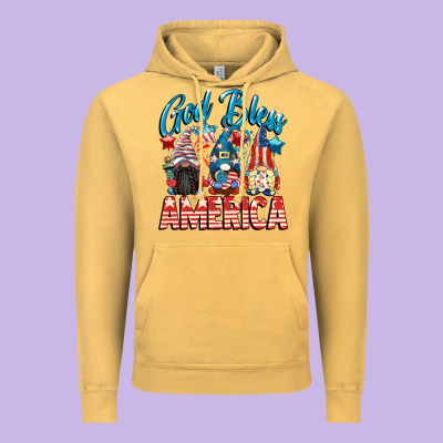 God Blessed America Gnomes 4th Of July Vintage Hoodie Designed By Cowgirlartshop
