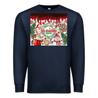 Navy christmas hot chocolate Premium Sweatshirt - MaliasSmallBusiness