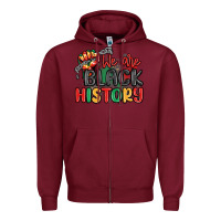 Burgundy we are black history Zipper Hoodie - MaliasSmallBusiness