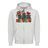 Dove Grey we are black history Zipper Hoodie - MaliasSmallBusiness