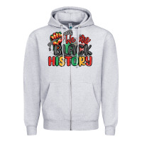Heather Grey we are black history Zipper Hoodie - MaliasSmallBusiness