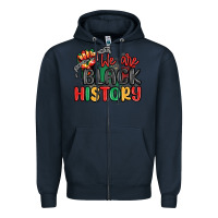Navy we are black history Zipper Hoodie - MaliasSmallBusiness