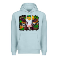 Blue Mist st patricks baby cow with leopard background Premium Hoodie - Jasminsmagicworld