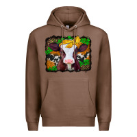 Chestnut st patricks baby cow with leopard background Premium Hoodie - Jasminsmagicworld