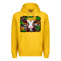 Lemon st patricks baby cow with leopard background Premium Hoodie - Jasminsmagicworld