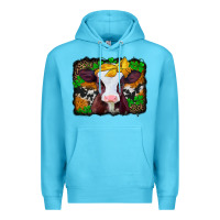 Ocean Blue st patricks baby cow with leopard background Premium Hoodie - Jasminsmagicworld