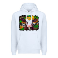 White st patricks baby cow with leopard background Premium Hoodie - Jasminsmagicworld