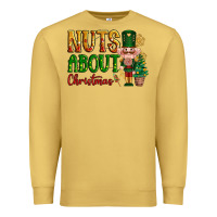 Antique Gold Nuts about Christmas Nutcracker Premium Sweatshirt - NancyCooperArtShop