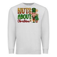 Dove Grey Nuts about Christmas Nutcracker Premium Sweatshirt - NancyCooperArtShop