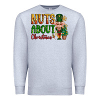 Heather Grey Nuts about Christmas Nutcracker Premium Sweatshirt - NancyCooperArtShop