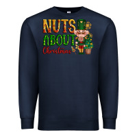 Navy Nuts about Christmas Nutcracker Premium Sweatshirt - NancyCooperArtShop