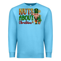 Ocean Blue Nuts about Christmas Nutcracker Premium Sweatshirt - NancyCooperArtShop