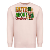 Pale Pink Nuts about Christmas Nutcracker Premium Sweatshirt - NancyCooperArtShop