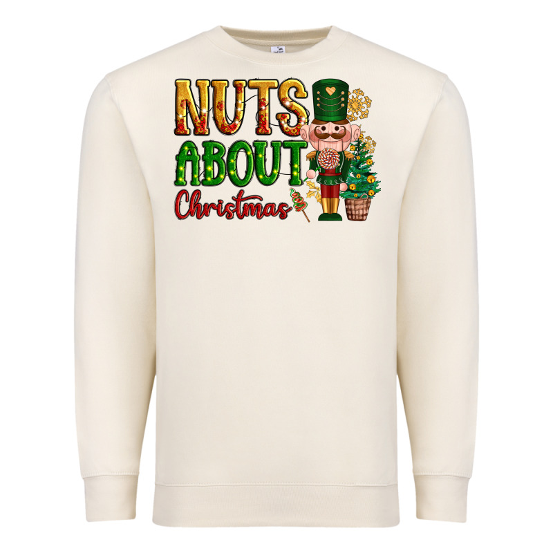 Nuts About Christmas Nutcracker Premium Sweatshirt by NancyCooperArtShop | Teevron
