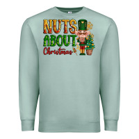 Seafoam Nuts about Christmas Nutcracker Premium Sweatshirt - NancyCooperArtShop