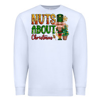 White Nuts about Christmas Nutcracker Premium Sweatshirt - NancyCooperArtShop