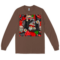 Chestnut ladybug gnomes seamless pattern Long Sleeve Tee - BundleAndBundleShop