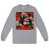 Heather Grey ladybug gnomes seamless pattern Long Sleeve Tee - BundleAndBundleShop