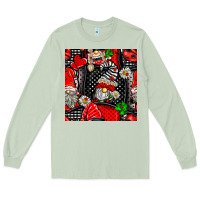 Matcha ladybug gnomes seamless pattern Long Sleeve Tee - BundleAndBundleShop