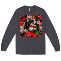 Smoke ladybug gnomes seamless pattern Long Sleeve Tee - BundleAndBundleShop