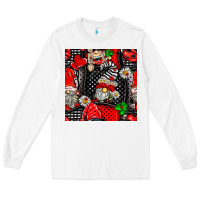 White ladybug gnomes seamless pattern Long Sleeve Tee - BundleAndBundleShop