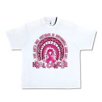 White heal cancer rainbow Urban Heavy Tee - JahusDesignShop