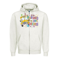 Oatmeal Heather every bunny's favorite bus driver malia Zipper Hoodie - MaliasSmallBusiness