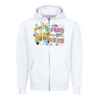 White every bunny's favorite bus driver malia Zipper Hoodie - MaliasSmallBusiness