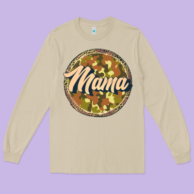 Mama   Camouflage Long Sleeve Tee Designed By Jahusdesignshop