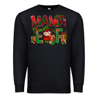Black Mama Elf with Gift Christmas Premium Sweatshirt - NancyCooperArtShop
