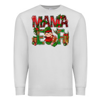 Dove Grey Mama Elf with Gift Christmas Premium Sweatshirt - NancyCooperArtShop