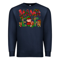 Navy Mama Elf with Gift Christmas Premium Sweatshirt - NancyCooperArtShop
