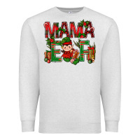 Oatmeal Heather Mama Elf with Gift Christmas Premium Sweatshirt - NancyCooperArtShop