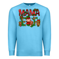 Ocean Blue Mama Elf with Gift Christmas Premium Sweatshirt - NancyCooperArtShop