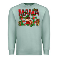 Seafoam Mama Elf with Gift Christmas Premium Sweatshirt - NancyCooperArtShop