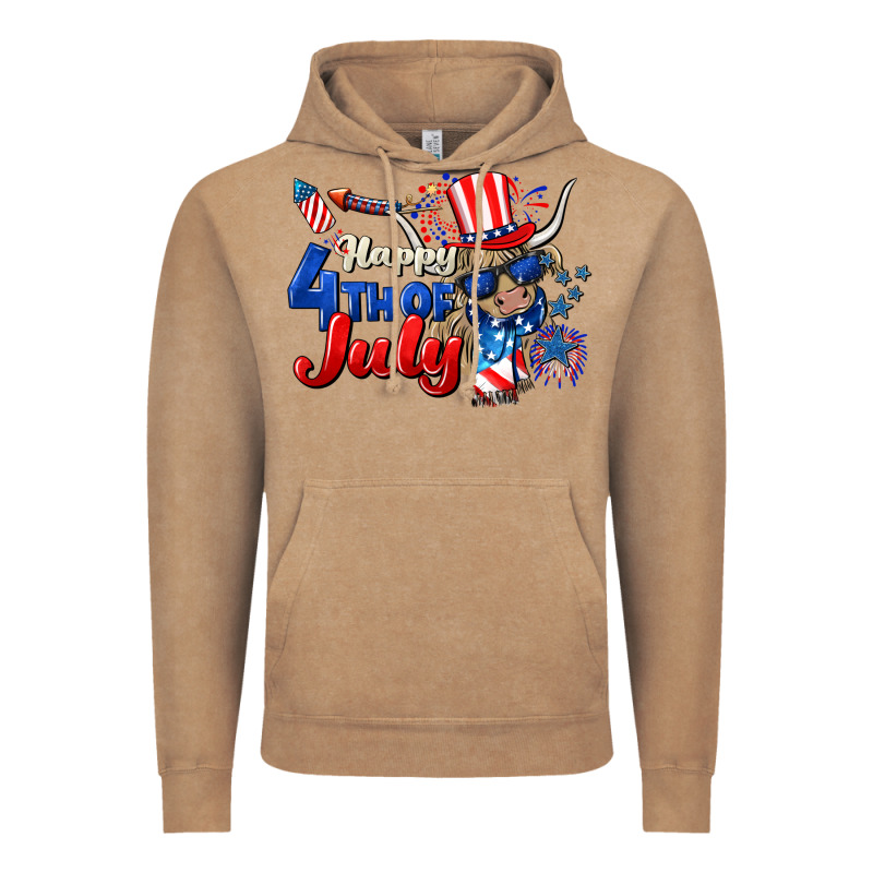 Happy 4th Of July Cow Vintage Hoodie by CowGirlArtShop | Teevron