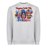 Heather Grey hangin with my gnomerica Heavyweight Sweatshirt - RacoonDesign