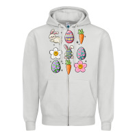 Dove Grey easter doodles Zipper Hoodie - MaliasSmallBusiness