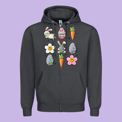 Easter Doodles Zipper Hoodie Designed By Maliassmallbusiness