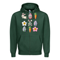 Sports Green easter doodles Zipper Hoodie - MaliasSmallBusiness