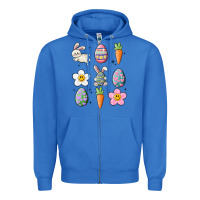 True Royal easter doodles Zipper Hoodie - MaliasSmallBusiness