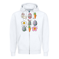 White easter doodles Zipper Hoodie - MaliasSmallBusiness