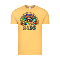 Vintage Mustard in a world where you can be anything be kind Vintage Tee - CowhideDigitalArt