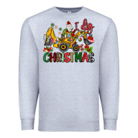 Heather Grey I Dig Christmas Premium Sweatshirt - MaliasSmallBusiness