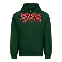 Forest Green Happy Valentine's Day paws Valentine's Day Urban Hoodie - HowdyJamesFarm