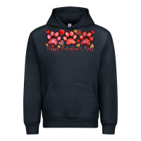 Navy Happy Valentine's Day paws Valentine's Day Urban Hoodie - HowdyJamesFarm