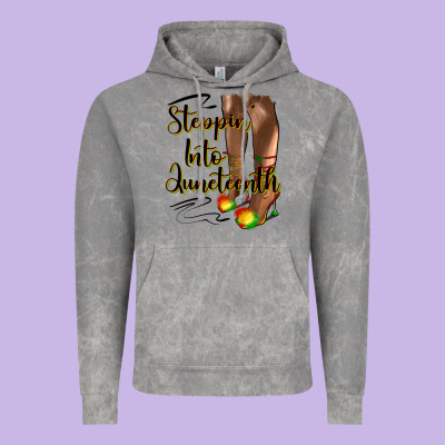 Steppin' Into Juneteenth Heels Vintage Hoodie Designed By Hra Design Shop