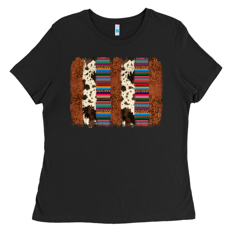Serape Cowhide  Brushstroke Ladies Tee by AdoDesignShop | Teevron